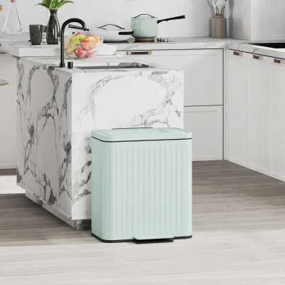 HOMCOM Pattumiera 45,5cm x 36,5cm x 51cm Verde