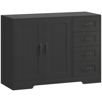 HOMCOM Credenza 105cm x 40cm x 76cm Nero