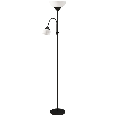 HOMCOM Uplighter, moeder-en-kind staande lamp, hoge lamp met 3 kleurtemperaturen en flexibele zwanenhals, zwart