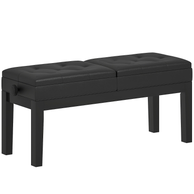 HOMCOM panca per pianoforte,105cm x 37cm x 58cm Nero