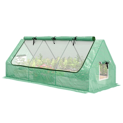 Outsunny Serre Petite 240x90x90cm Acier Vert avec Fenêtres