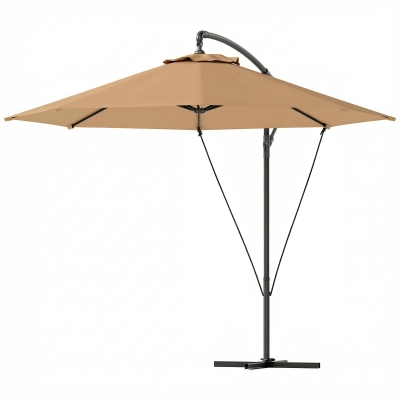 Outsunny Parasol Déporté Ø3m Métal Polyester Kaki avec Manivelle