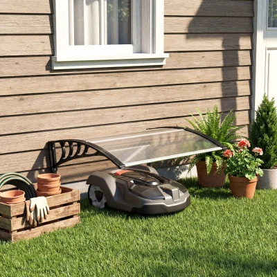 Outsunny Garagem para Robô Cortador de Relva Cobertura Alumínio 100x81x43 cm Branco