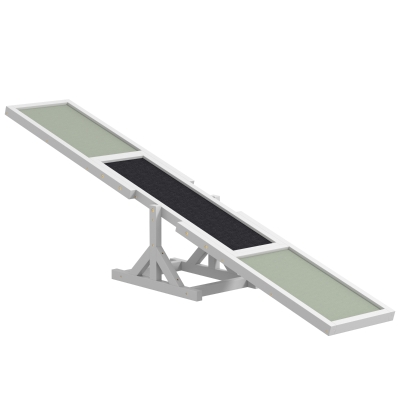 PawHut Agility sport para cão balança equipamento de treino para cão antiderrapante 180 x 30 x 30 cm cinza branco