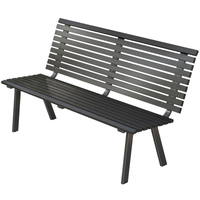 Outsunny Banc de Jardin 3 Places Métal Résistant 240kg