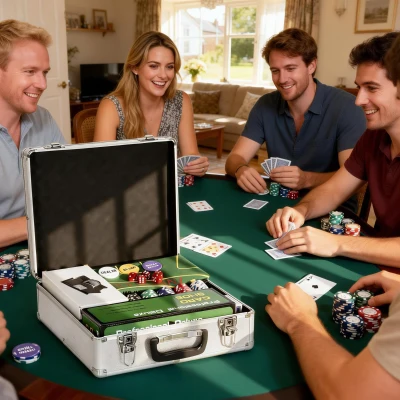 SPORTNOW Maleta de poker conjunto completo 500 fichas, estojo em ABS, cartas, dados, dealer, tapete, chaves