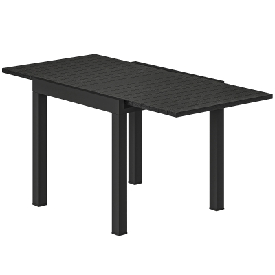 Outsunny Table Extensible Jardin/Repas 160x80cm Noir