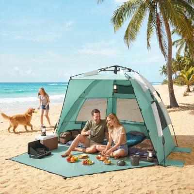 Outsunny Pop-Up Beach Tent 2-3 Person UPF15+ Green