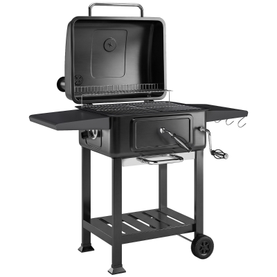 Outsunny Barbecue Charbon Smoker avec Thermomètre et Table