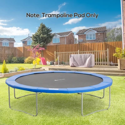 HOMCOM Trampolin Randabdeckung Ø366cm cm breit, Reißfest UV-resistent Federabdeckung, Wasserabweisend, Trampolinzubehör Randschutz Sicherheitsnetz Ersatzteile für Gartentrampoline, Blau