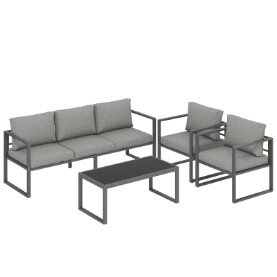 Outsunny 4-Piece Garden Furniture Set with 3-Seater Sofa
