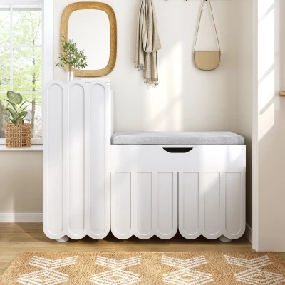 Scarpiera moderna a 3 ante, Bianco