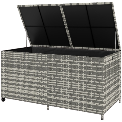 Outsunny Coffre Jardin Résine Tressée 650L Imperméable