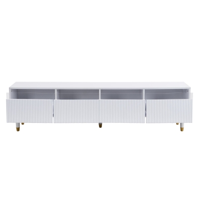 Mobile TV basso con 4 cassetti, Bianco