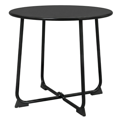Outsunny Table Basse Ronde Extérieur Métal Ø50cm Noir