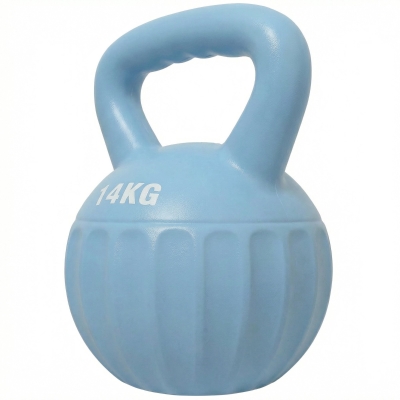 SPORTNOW Kettlebell 14kg Bleu Poignée Antidérapante Musculation