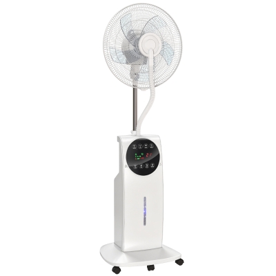 HOMCOM Pedestal Misting Fan 16" with Humidifier, White