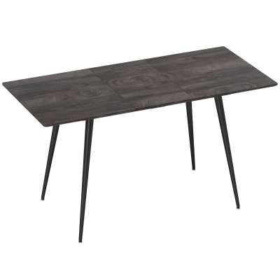 HOMCOM Mesa de comedor extensible, mesa ampliable para 6-8 personas, mesa de cocina con patas de acero sólidas