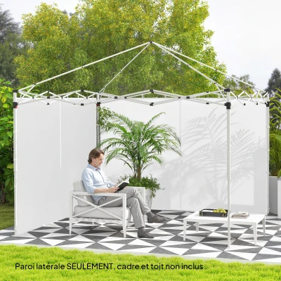 Outsunny Pannelli laterali per gazebo 295 x 0.1 x 195 cm Bianco