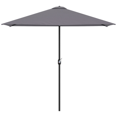 Outsunny Demi-Parasol Ø230cm Balcon Terrasse UV Polyester Gris