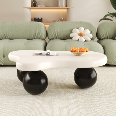 Table basse style nuage, Blanc+Noir