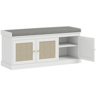 HOMCOM Panca portascarpe 105 x 35 x 47 cm Bianco