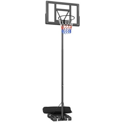 SPORTNOW Canasta de baloncesto para exterior 135-305 cm ajuste rápido de altura soporte con tablero irrompible 110x70 cm 2 ruedas
