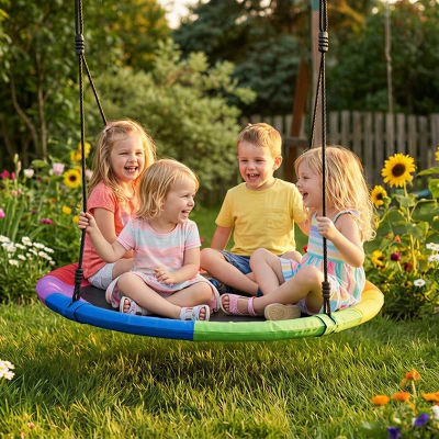 AIYAPLAY Altalena Nido per Bambini 120x120x180 cm Multicolore