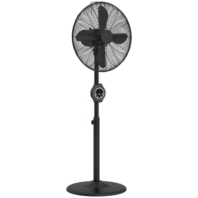 HOMCOM Metal Pedestal Fan Oscillating Adjustable Black