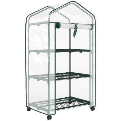 Outsunny Serra da giardino 69x49x130cm Trasparente