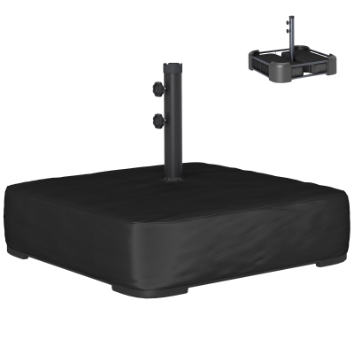 Outsunny Base Parasol Carrée Remplissable 80kg Noir