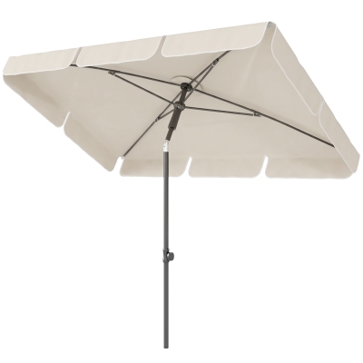 Outsunny Parasol Beige 183x122cm Inclinable 3 Positions