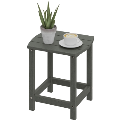 Outsunny Table Extérieur HDPE 48x37x46 cm Gris Terrasse/Camping