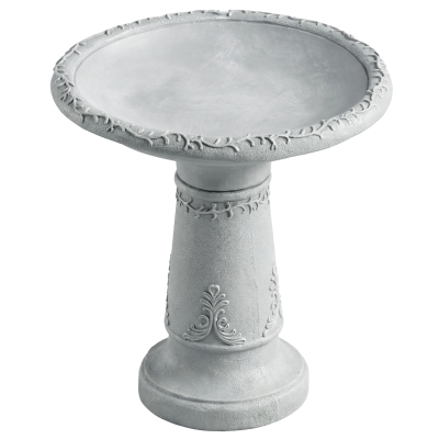 Outsunny Bain d'Oiseaux Résine 51cm Gris avec Distributeur