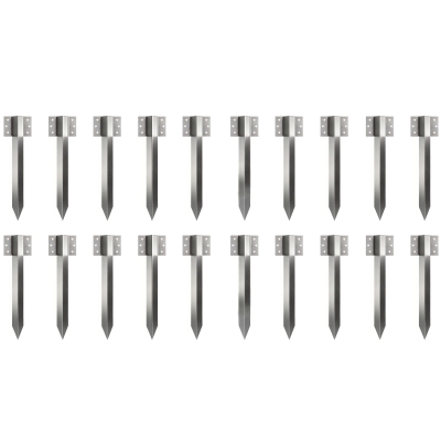 Outsunny Staffe per traverse ferroviarie 11cm x 2,5cm x 41cm Argento
