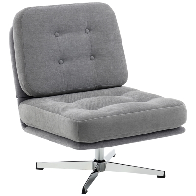 HOMCOM Poltrona lounge 70cm x 87cm x 84cm Grigio chiaro