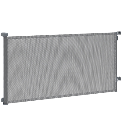 PawHut Barrière Rétractable Chiens 180cm Escaliers Portes Gris