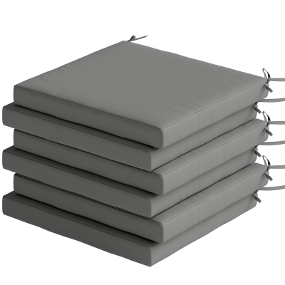 Outsunny Coussins Chaises Salle à Manger 46x42x7cm 6pcs Gris Foncé