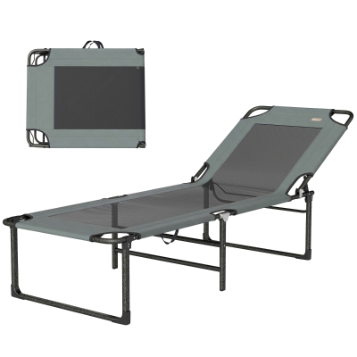 Outsunny Transat Extérieur Inclinable 4 Positions Gris