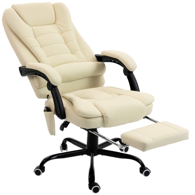 Vinsetto Poltrona da ufficio massaggiante 67x79x121cm beige