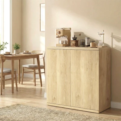 HOMCOM Buffet 78x39x79cm Rovere (effetto legno)