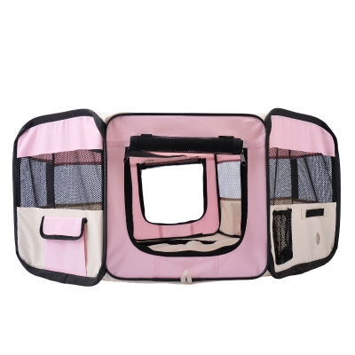 PawHut Parc Portable Ø90x41cm Tissu Imperméable Rose