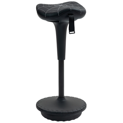 Vinsetto Tabouret de bureau pivotant, tabouret ergonomique, réglable en hauteur 65,5-83,5 cm, inclinable 120°, Noir