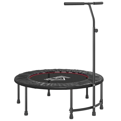 HOMCOM 40" Mini Trampoline Rebounder Adjustable Handle Black