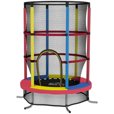 HOMCOM Trampoline Enfants Ø160cm Filet Sécurité Pieds Multicolore