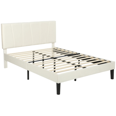 HOMCOM Telaio letto 148x195x121cm Crema