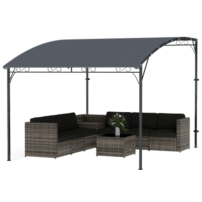 Outsunny Pergola Jardin 3,8x2,8m Gris avec Drainage
