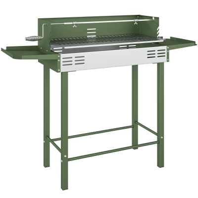 Outsunny Charcoal BBQ Rotisserie Grill Dark Green