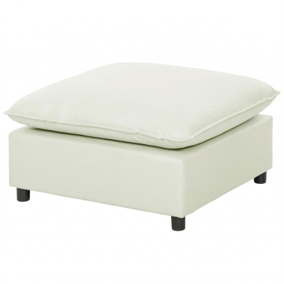 HOMCOM Pouf Moderne Tissu 75cm Blanc Crème Salon Chambre