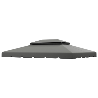 Outsunny Bâche Rechange Tonnelle 4x3m Double Toit Gris Claro